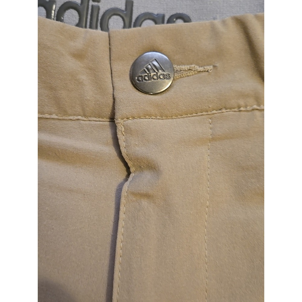 Adidas Golf Pants Mens 36x32 Tan Beige Lightweight Chino Flat Front Performance - Picture 8 of 15